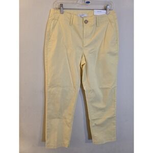 LOFT Women's Size 8 Yellow The Slim Ankle Cotton/Spandex Chino Pants Coastal NWT
